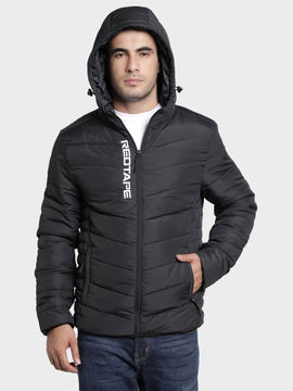 Buy Red Tape Black Solid Puffer Jacket 