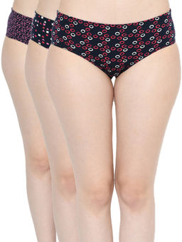 Groversons Paris Beauty - Regular Inner Elastic Assorted Panties (PO3) - Multi-Color