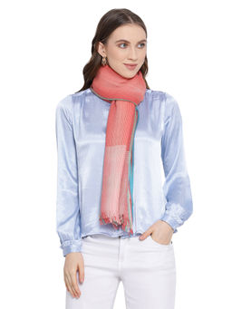 Shingora - Peach Striped Woven Stole