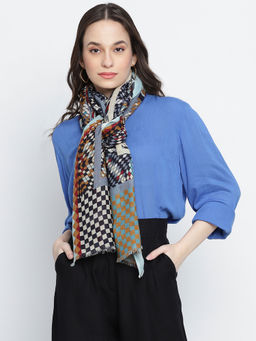 Shingora - Anisah Mosaic Blue Printed Stole