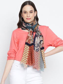 Shingora - Anisah Mosaic Pink Wool Printed Stole