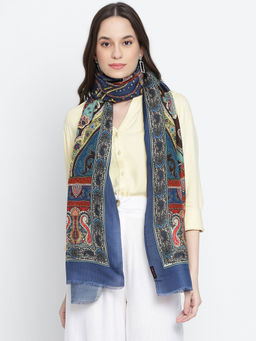 Shingora - Cosmin Paisley Blue Printed Stole