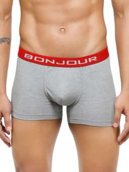 Bonjour - Men Mid-Rise Premia Cotton Trunk With Elasticated Band - Grey
