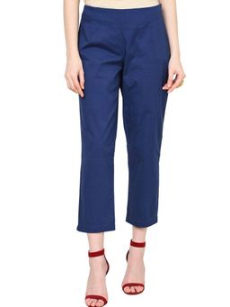 Rangriti - Blue Cotton Fusion Pants
