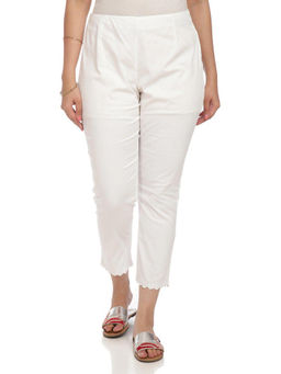 Rangriti - White Poly Cotton Slim Pants