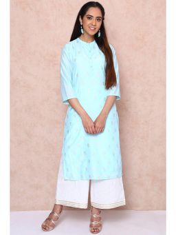 Rangriti - Aqua Polyester Straight Kurta