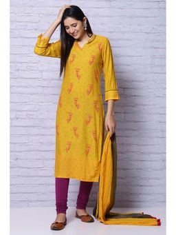 Rangriti - Mustard Patterned Kurta