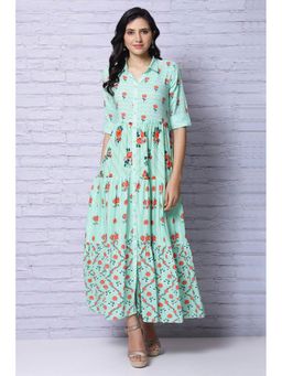 Rangriti - Green Printed Dress