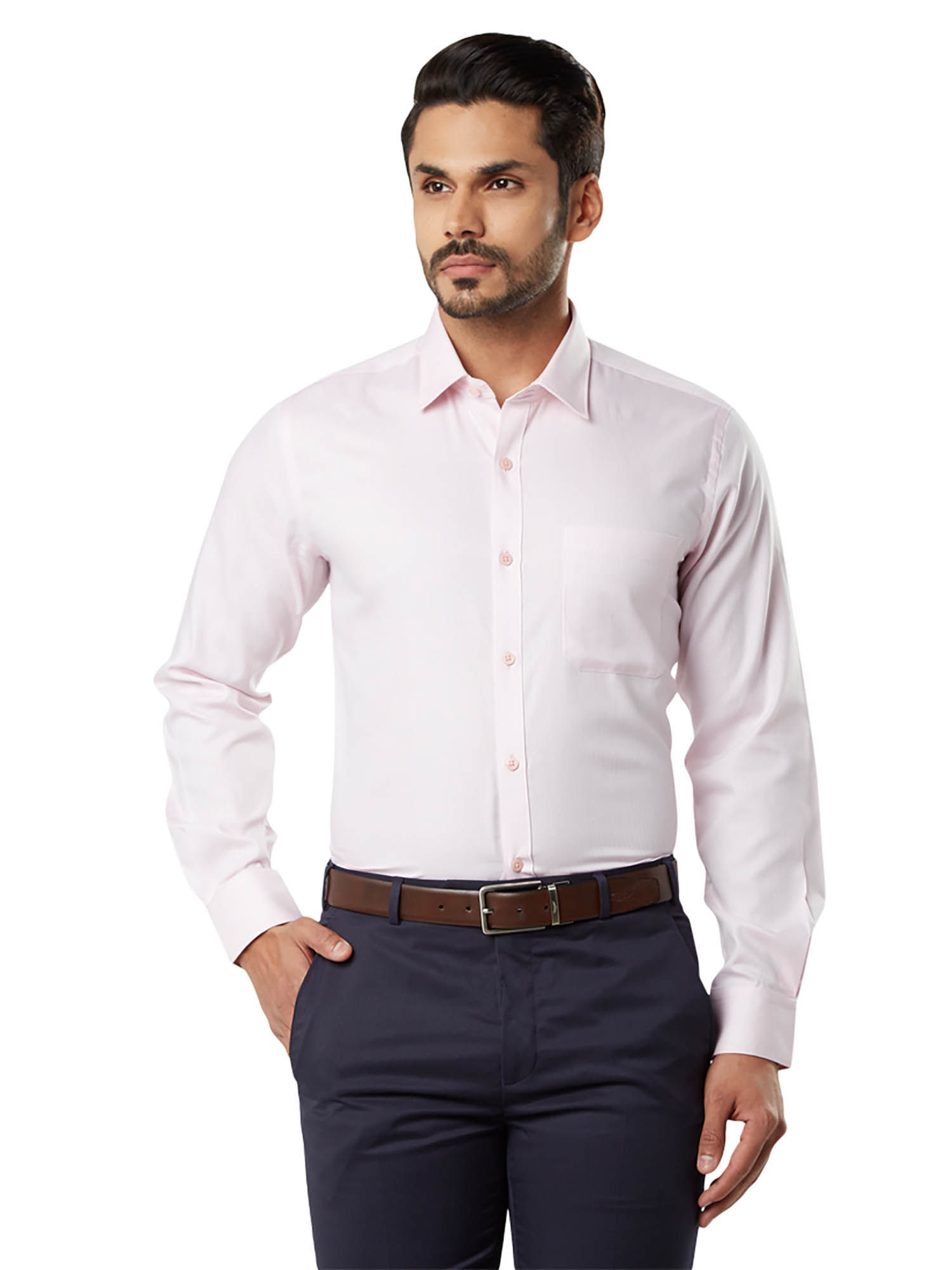 Buy Raymond Pink Solid Formal Shirt 