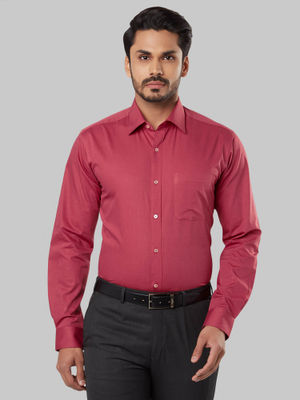 Buy Raymond Red Solid Formal Shirt 