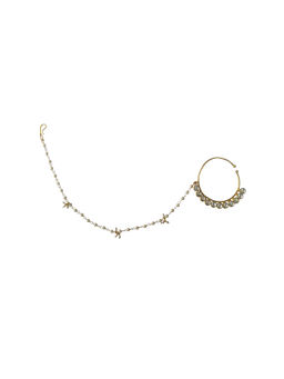 RIANA JEWELLERY - White Single Line Stone Small Nath