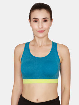 Zivame - Rosaline Sports Bra With Removable Padding - Saxony Blue