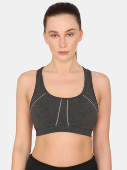 Zivame - Rosaline Sports Bra With Removable Padding - Grey Melange