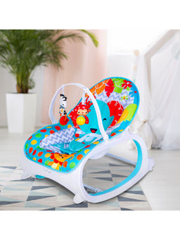 Baby Moo - Infant To Toddler Polka Dots Happy Baby Bouncer With Hanging Toys Blue