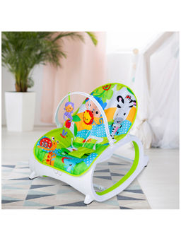 Baby Moo - Infant To Toddler Happy Baby Bouncer With Hanging Toys Green