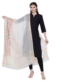 Shingora - Off-white Embroidered Antiviral Coated Dupatta