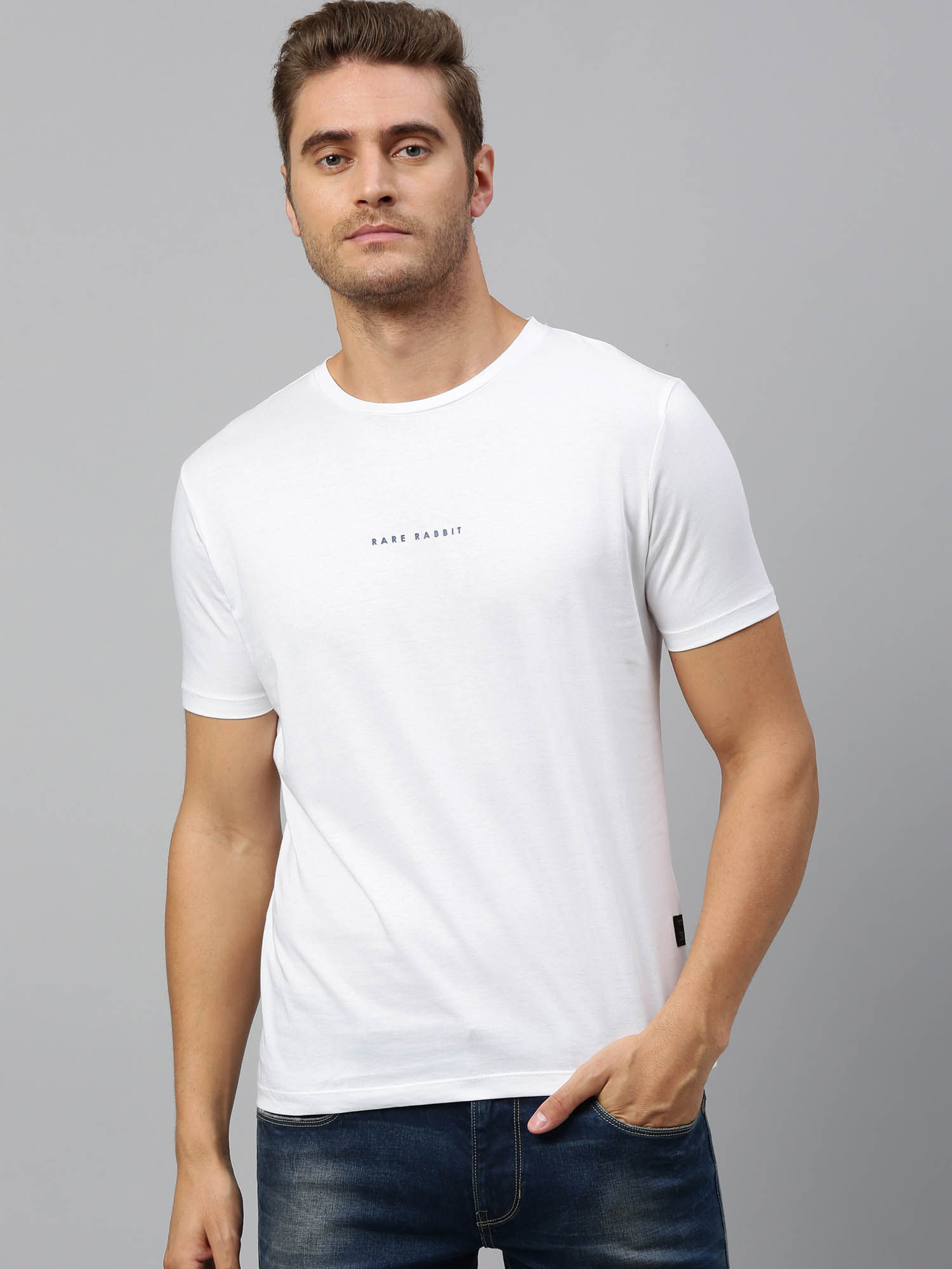 Buy RARE RABBIT White Solid T-Shirt 