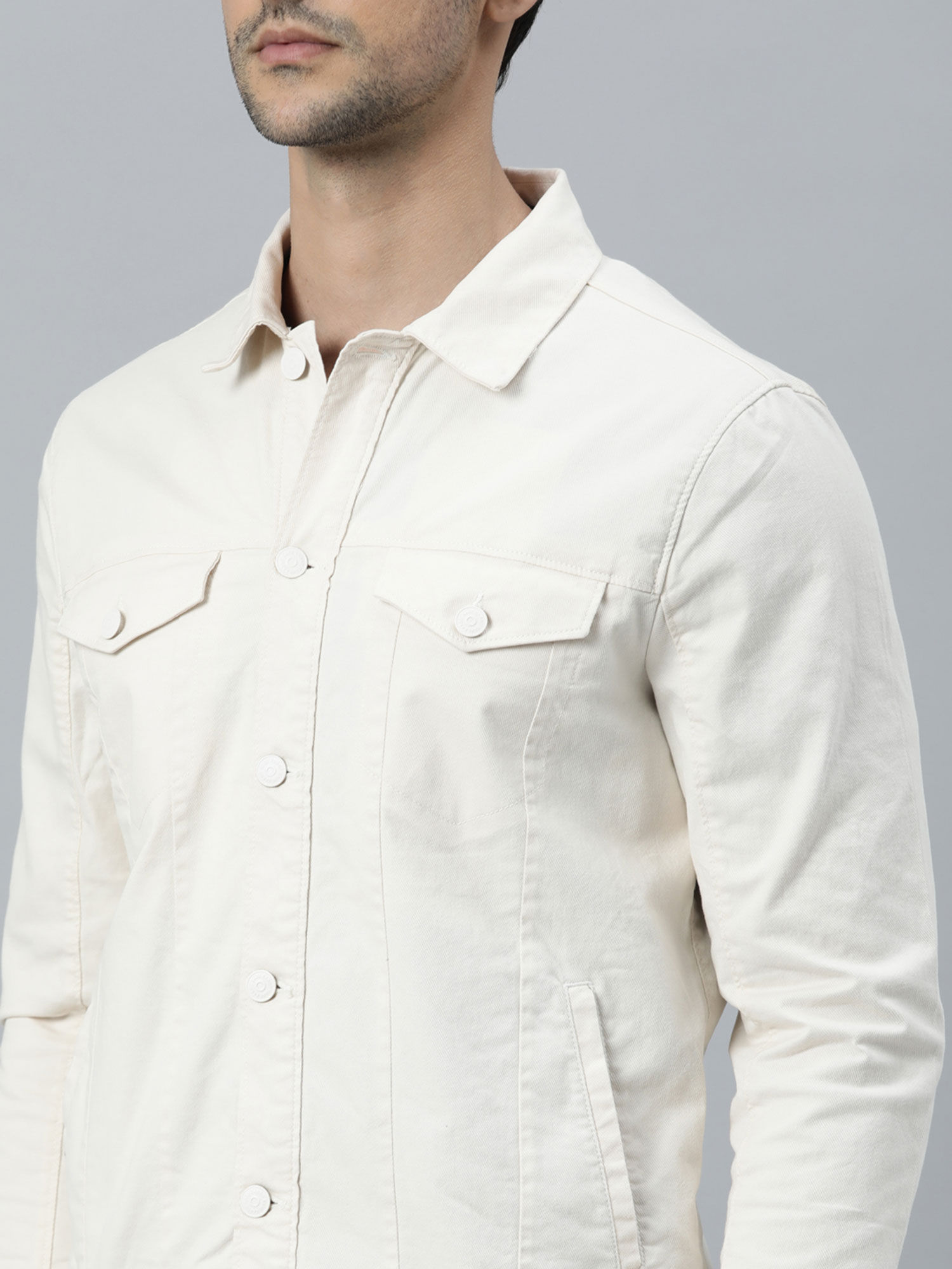 Truck- Mens Trucker Jacket - White 