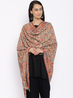 Pashmoda - Beige Woolen Kaani Woven Shawl