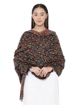 Pashmoda - Black Woolen Kaani Woven Shawl