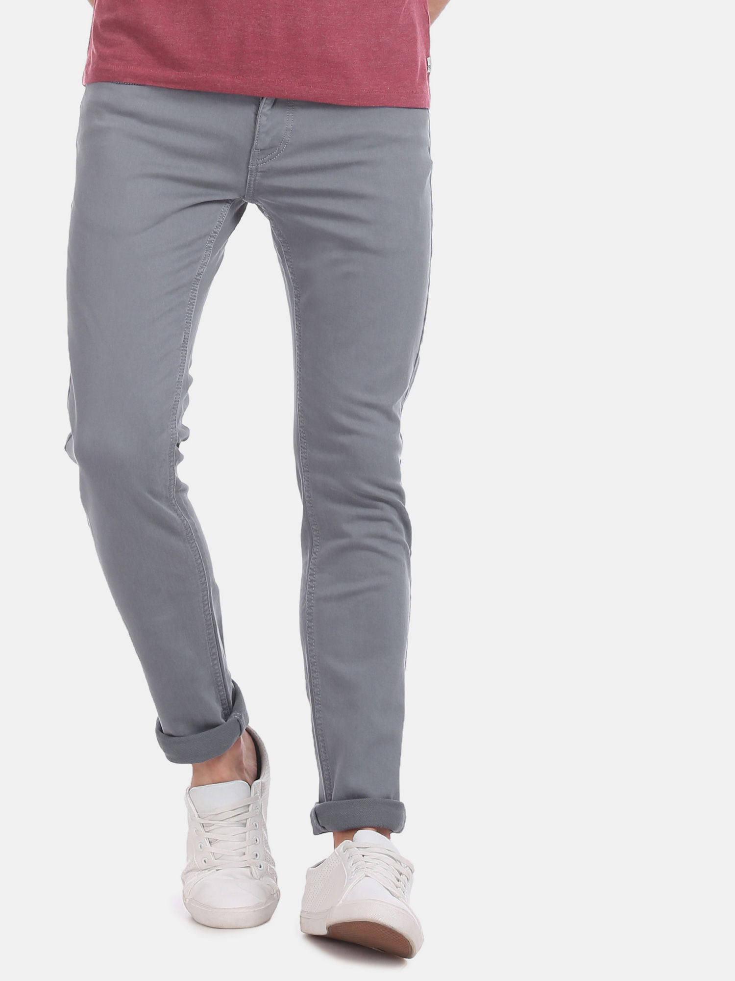 Ruf \u0026 Tuf Blue Slim Fit Mid Waist Jeans 