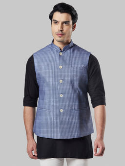 Ethnix By Raymond - Blue Printed Bundi
