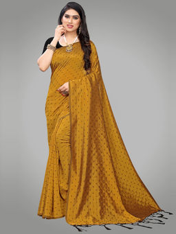 Sareemall - Mustard Silk Embellished Saree with Unstitched Blouse