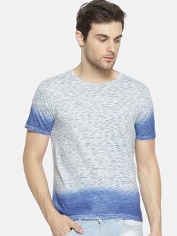 Campus Sutra - Off White Self Design T-Shirt