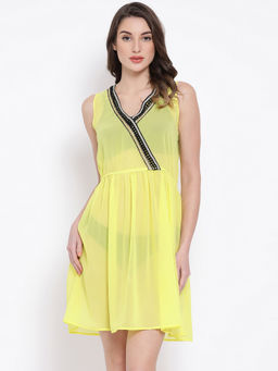 Oxolloxo - Sunshine Direction Women Beachwear Dress - Yellow