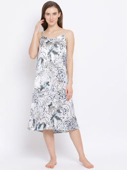 Oxolloxo - Wild Fame Nightwear Women Satin Dress - White