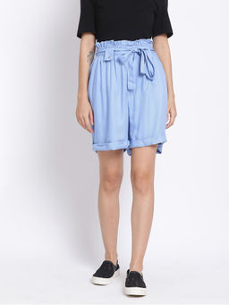 Oxolloxo - Light Blue Paper bag Women's Shorts