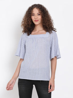 Oxolloxo - Baby Blue Striped Top