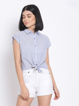 Oxolloxo - Blue Stripe Women Shirt