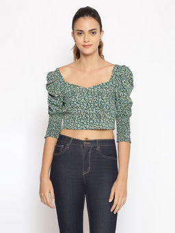 Oxolloxo - Multi-Color Floral Crop Top