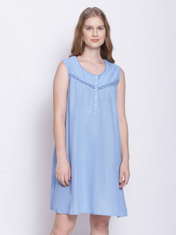 Oxolloxo - Gleam Glimmer Indigo Blue Nightwear Dress