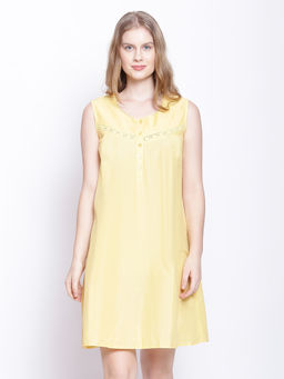 Oxolloxo - Blond Lemon Modern Lace Design Nightwear Dress