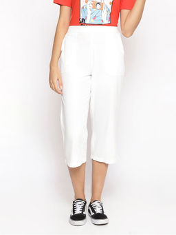 Oxolloxo - White Solid Plain Culottes