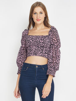 Oxolloxo - Lavender Kitty Women's Crop Top