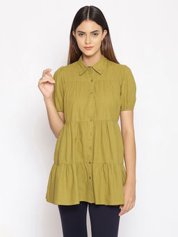 Oxolloxo - Green Solid Plain Tunic