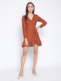 Oxolloxo - Brown Polka Dots Dress
