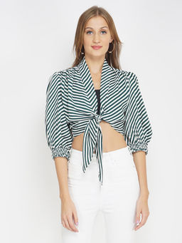 Oxolloxo - Striped Love Women's Tie-Up Top