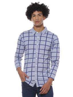 Campus Sutra - Men Checkered Casual Grey Shirt