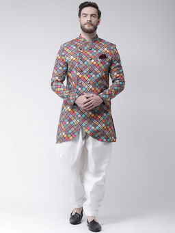 HANGUP - Multi-Color Printed Sherwani And Pyjama (Set of 2)