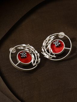 Suhani Pittie - Red Silver Plated Earrings