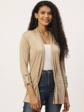 Trend Arrest Jackets and Coats : Buy Trend Arrest Her Cool Beige Shrug  Online | Nykaa Fashion.
