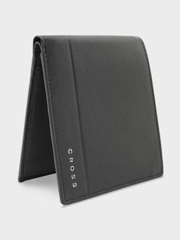 Cross - Black Color Mono Bi Fold Coin Wallet