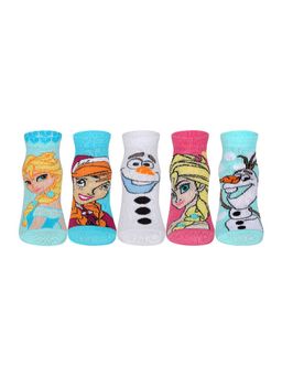 Supersox - Multi-Color Disney Frozen Anna-Elsa-Olaf Ankle Length Socks (Pack of 5)