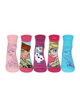 Supersox - Multi-Color Disney Frozen Anna-Elsa-Olaf Ankle Length Socks (Pack of 5)
