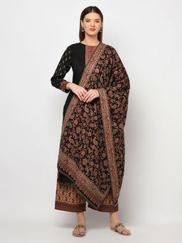 Safaa - Women Winter Acro Wool Woven Suit with Stole Unstitched Dress Material (Set of 2)