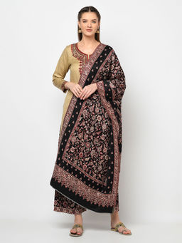 Safaa - Women Winter Acro Wool Woven Suit with Stole Unstitched Dress Material (Set of 2)